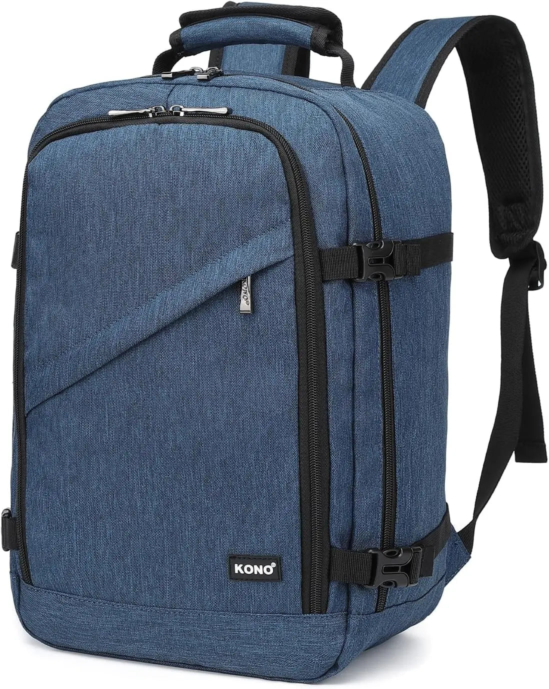 Kono Cabin bag 40x20x25 cm for Ryanair Under Seat hand luggage Backpack, Cabin Size 20L Black Minimalist