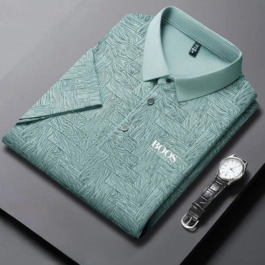 2025 Men's New Summer Embroidery Business Casual Short sleeved POLO Shirt Fashion Short sleeved Comfortable and Breathable Top